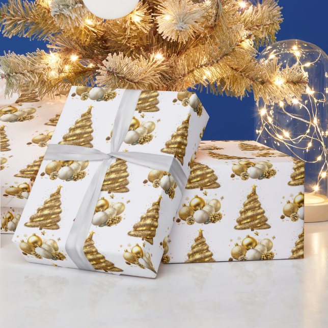 Luxury Gold Glitter Christmas Tree  Ornaments Presentpapper (Helgdagar)