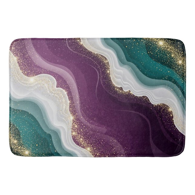 Luxury Gold Glitter Marble Pattern Badrumsmatta (Framsidan)