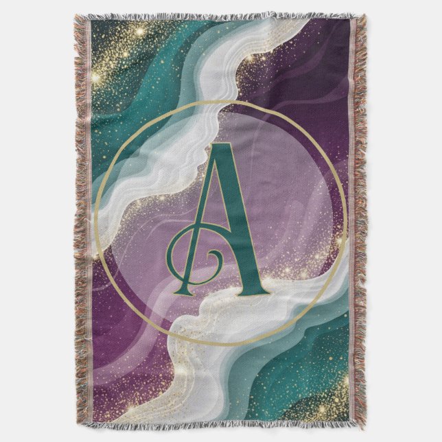 Luxury Gold Glitter Marble Pattern Filt (Framsidan Vertikal)