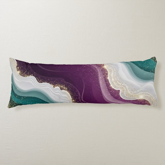 Luxury Gold Glitter Marble Pattern Kroppskudde (Framsidan)