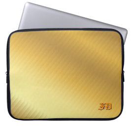 Luxury Gold Gradient Monogram Personalized Laptop Fodral