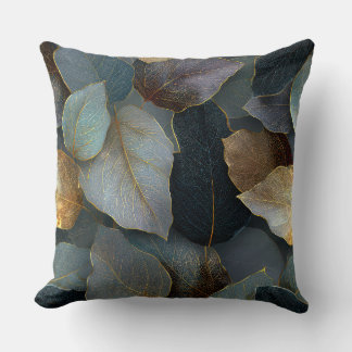 Luxury Gold Leaf Throw Pillow Kudde