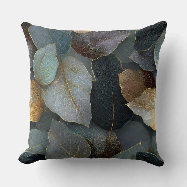 Luxury Gold Leaf Throw Pillow Kudde (Framsida)