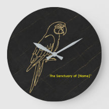 Luxury Gold Macaw Parrot Marble Clock