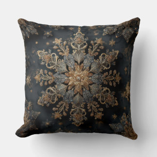 Luxury Gold Mandala Throw Pillow Kudde