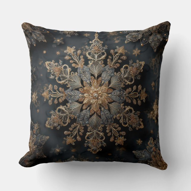 Luxury Gold Mandala Throw Pillow Kudde (Framsida)