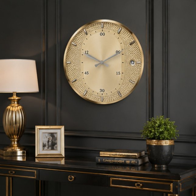  Luxury Gold Modern Champagne Elegant Home Office Stor Klocka (Skapare uppladdad)