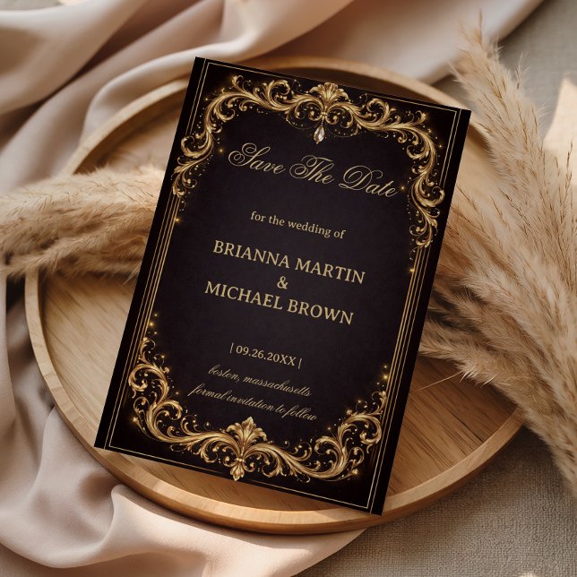 Luxury Gold Ornate Sparkle Spara Datumet (Skapare uppladdad)