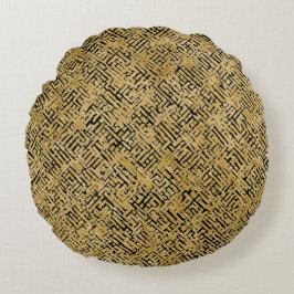 Luxury Gold Pattern ,Gold Black Rund Kudde