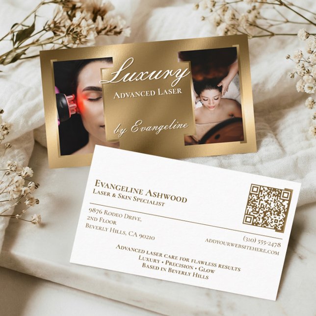 Luxury Gold Professional Laser Specialist Photos Visitkort (Luxury Gold Professional Laser Specialist Photos Business Card)