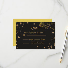 Luxury Gold RSVP Wedding Card OSA Kort