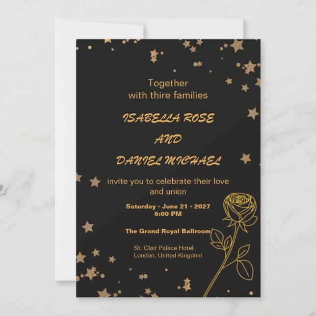 Luxury Gold Save the Date Wedding Card Inbjudningar (Framsida)