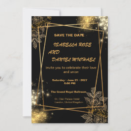 Luxury Gold Save the Date Wedding Card Spara Datumet