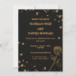 Luxury Gold Save the Date Wedding Card Spara Datumet
