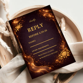 Luxury Gold Sparkle Wave OSA Kort