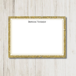 Luxury Gold Texture Border Black Name Script Anteckningskort