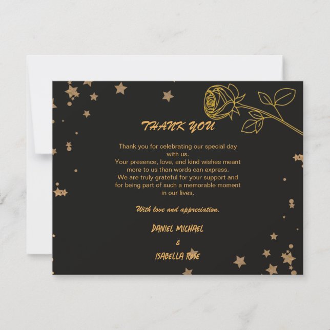 Luxury Gold THANK YOU Wedding Card (Framsida)