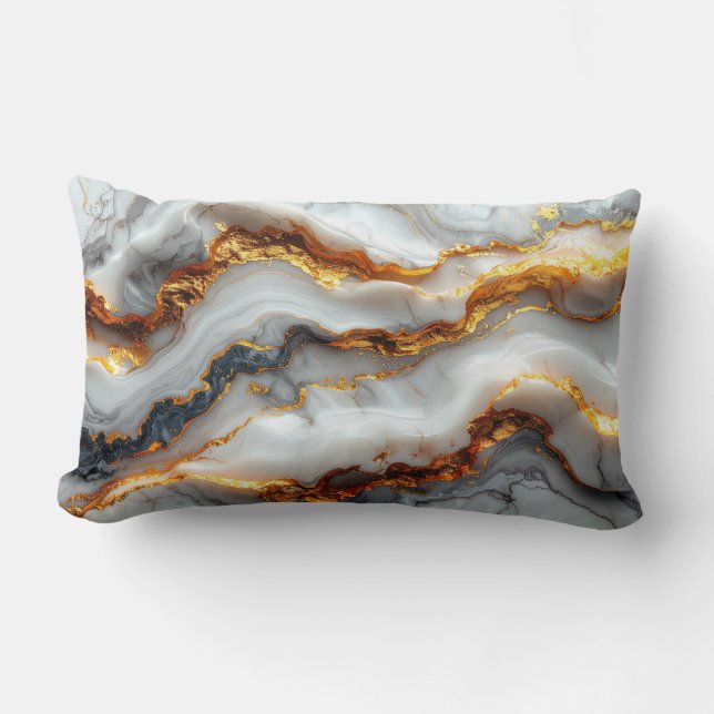 Luxury Gold Vein Marble Pillow Lumbarkudde (Framsida)