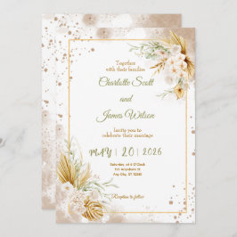 Luxury Gold Wedding Invitation Inbjudningar