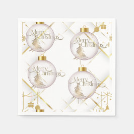 Luxury Gold & White Christmas Bauble Pappersservett