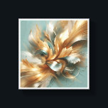 Luxury Golden and Teal Abstract - Elegant Flowing  Canvastryck<br><div class="desc">An exquisite abstract composition featuring fluid,  feather-like structures in shimmering gold and soft teal. The design combines metallic textures with delicate golden dust and graceful curves,  creating a "modern glam" aesthetic. Perfect for upscale living rooms,  boutique hotels,  or as a sophisticated statement piece for contemporary interiors.</div>