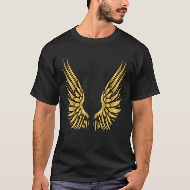 Luxury Golden Angel Vingar T Shirt (Framsida)