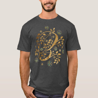 Luxury Golden Calligraphy Monogram med brev Z T Shirt