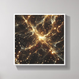 Luxury Golden Cosmic Network - Abstract Galaxy Neu Canvastryck