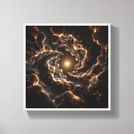 Luxury Golden Cosmic Vortex - Abstract Deep Space Canvastryck