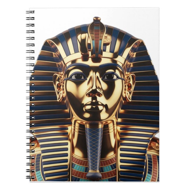 Luxury Golden Egyptian Mask Artwork Anteckningsbok (Framsidan)