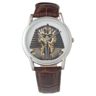 Luxury Golden Egyptian Mask Artwork Armbandsur
