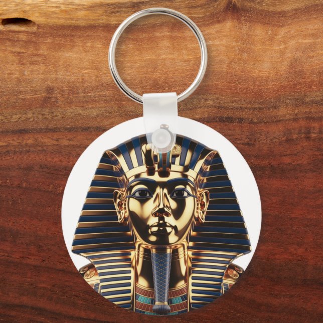 Luxury Golden Egyptian Mask Artwork Nyckelring (Baksida)
