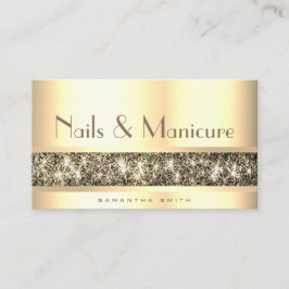 Luxury Golden Glitter Gnistra Nagel och tillverkni Visitkort