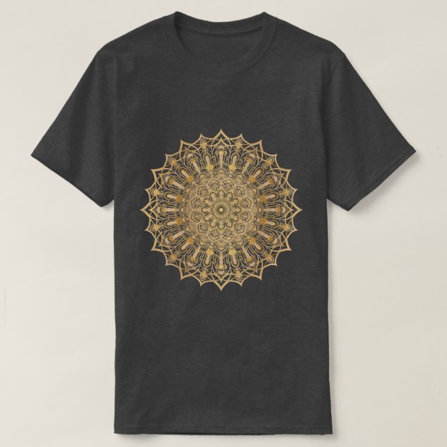 Luxury Golden Mandala Symbol T-Shirt. T Shirt (Design framsida)
