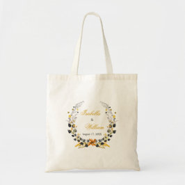 Luxury Golden Noir Bröllop Monogram Tygkasse