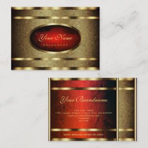 "Luxury Golden Snake Mönster med Noble Red Färg Visitkort