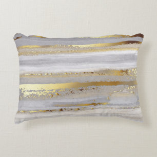Luxury Grått Guld Watercolor Struktur Prydnadskudde