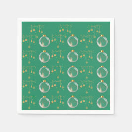 Luxury Green and Gold Bauble Christmas Pappersservett