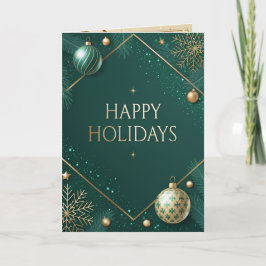 Luxury Green and Gold Christmas Kort