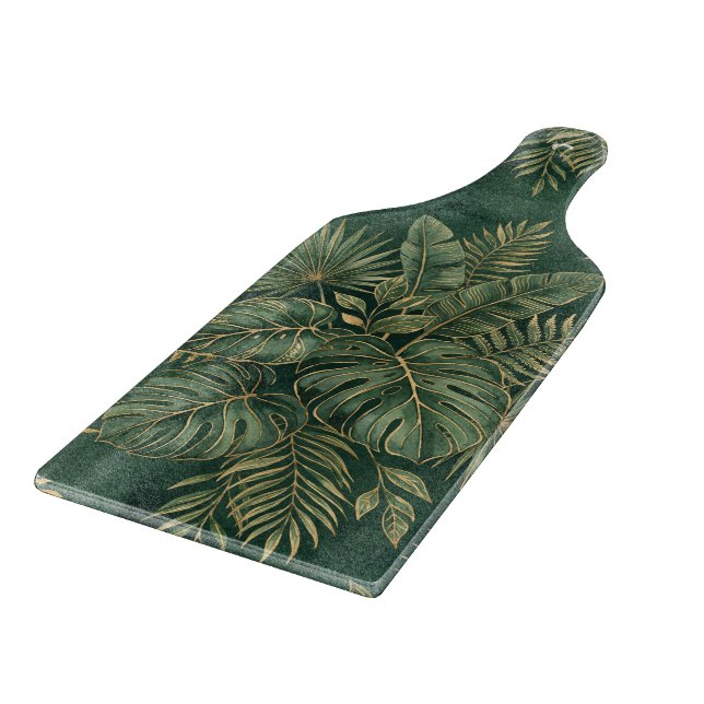 Luxury Green Gold Tropical Leaves Pattern (Hörn)