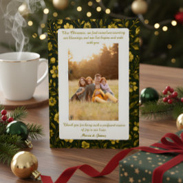 Luxury Green Plaid Portrait Photo Christmas Julkort