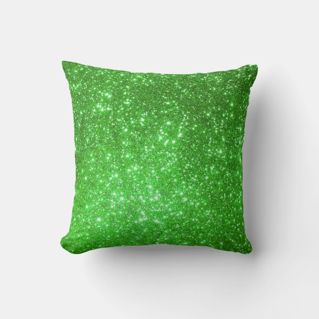 Luxury Grönt Guld Glitter Kudde (Framsida)