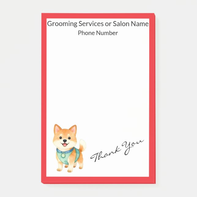 Luxury Grooming Pet Personalized Trendy Collection Post-it Block (Framsida)