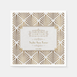 Luxury Guld Art Deco Underbar Gatsby 18:e födelsed Pappersservett