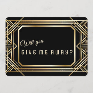 Luxury Guld Art Deco Underbar kommer du Ge mig bor Inbjudningar