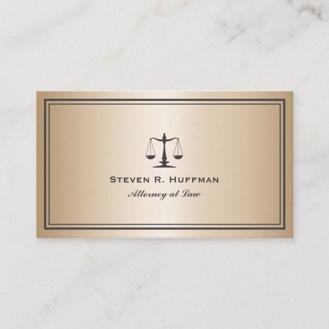 Luxury Guld Attorney Justice  Professionell Visitkort (Framsida)