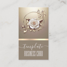 Luxury Guld Beige Blommigt Calligraphy Söt WAN Visitkort