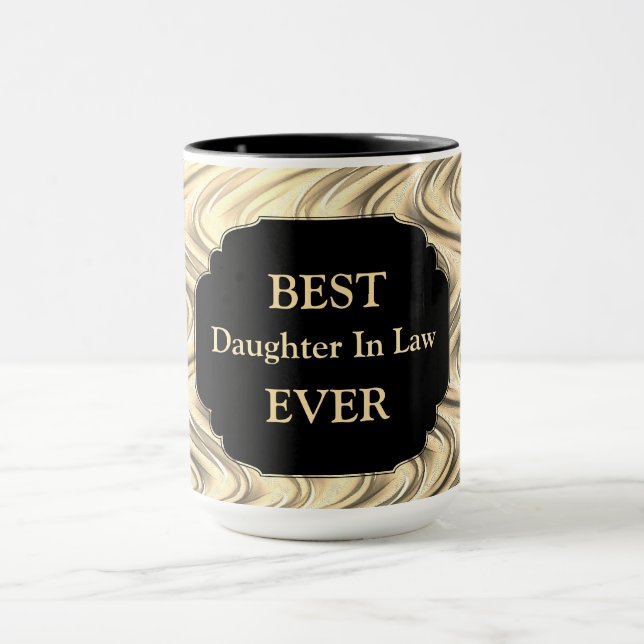 Luxury Guld"Best Daughin Law Your"-design Mugg (Center)
