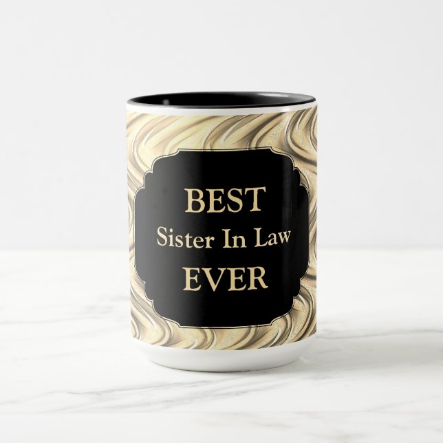 Luxury Guld"Best Sister in Law någonsin"-design Mugg (Center)