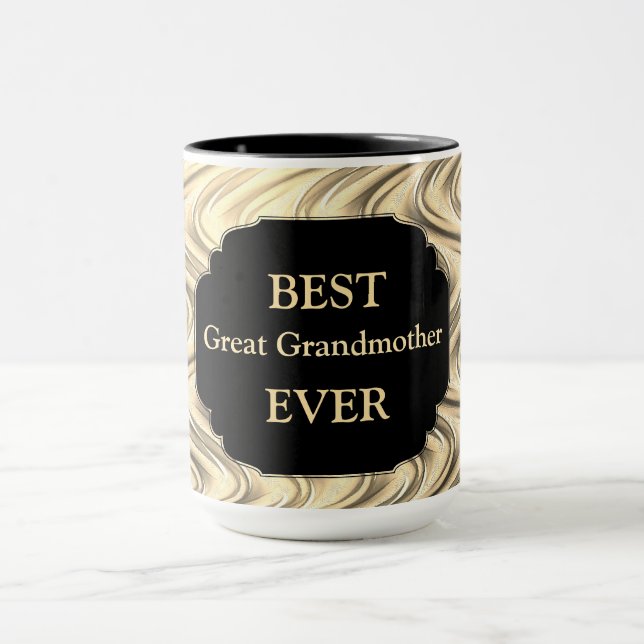 Luxury Guld "Best Underbar Grandmor Now"-design Mugg (Center)